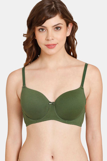 Buy Rosaline Padded Wired 3/4th Coverage T-Shirt Bra - Black Forest