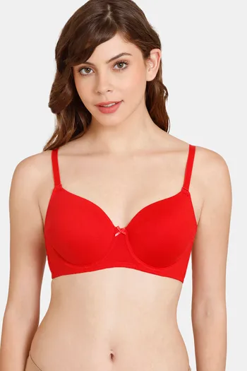 Buy Rosaline Padded Wired Medium Coverage T-Shirt Bra - Equestrain Red at Rs.320  online