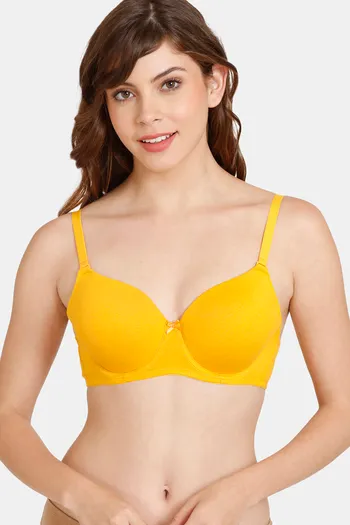 Buy Rosaline Padded Wired 3/4th Coverage T-Shirt Bra - Cadmium Yellow at  Rs.400 online