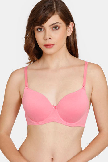 Buy Rosaline Everyday Double Layered Non-Wired 3/4th Coverage T-Shirt Bra -  Island Paradise at Rs.300 online