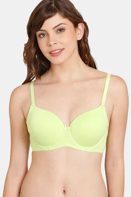 Rosaline by Zivame Lime Green Lace Padded Bra