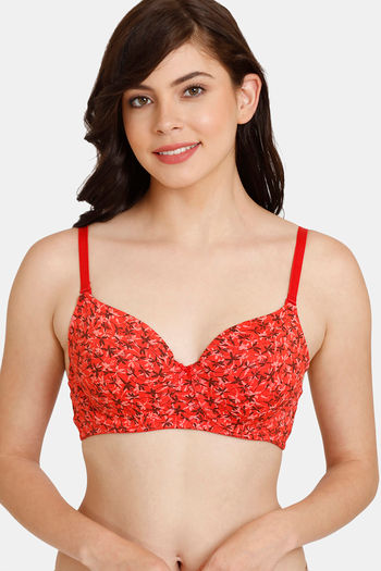 Buy Zivame Moderate Lift Daisy Dazzle High Coverage T-Shirt Bra- Aqua at  Rs.895 online
