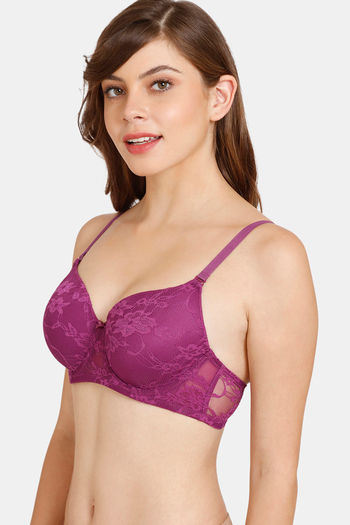 Buy Zivame Glitter Straps Padded Non Wired 3-4th Coverage T-shirt Bra -  Virtual Pink online
