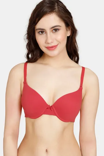 Buy Rosaline Padded Wired 3/4th Coverage Push-Up Bra - Poppy Red