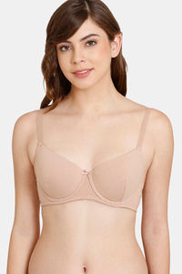 Zivame Beautiful Basics Premium Padded Wired 3/4th Coverage T-Shirt Bra -  Violet Tulip