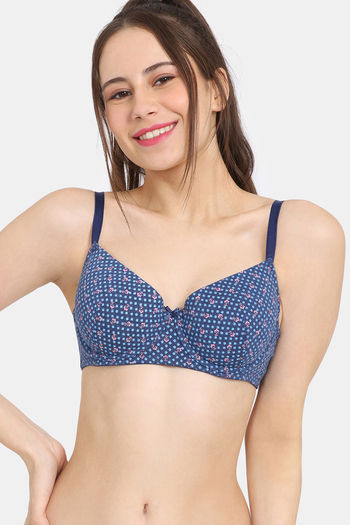 Buy Rosaline Padded Wired Medium Coverage T-Shirt Bra - Blue Depth at  Rs.360 online