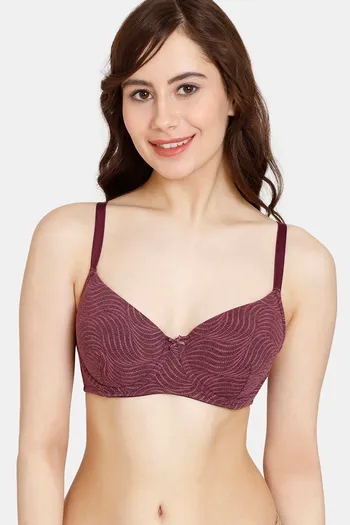 Buy Rosaline Rerooted Simplicity Padded Non Wired 3/4th Coverage T-Shirt  Bra - Black Beauty at Rs.302 online