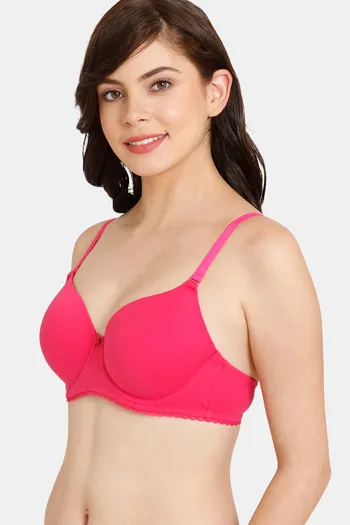Buy Rosaline Padded Wired 3/4th Coverage T-Shirt Bra - Beetroot