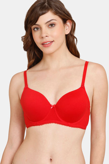 Buy Rosaline Padded Wired 3/4th Coverage T-Shirt Bra - Equestrain Red