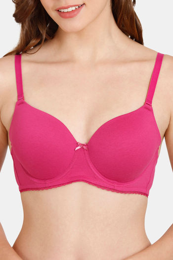 Buy Rosaline Padded Non-Wired Medium Coverage T-Shirt Bra - Festival  Fuchsia at Rs.699 online