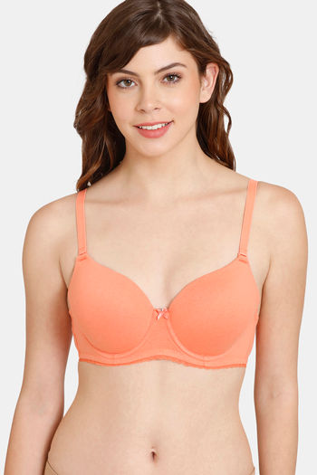 Buy Rosaline Padded Wired 3/4th Coverage T-Shirt Bra - Persimmon