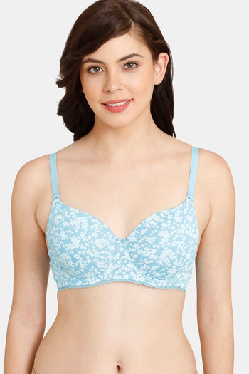 Buy Rosaline Padded Wired 3/4th Coverage T-Shirt Bra - Crystal Seas at Rs.425  online