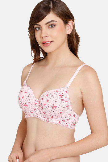 Buy Rosaline Padded Wired 3/4th Coverage T-Shirt Bra - Winter Bloom at  Rs.425 online