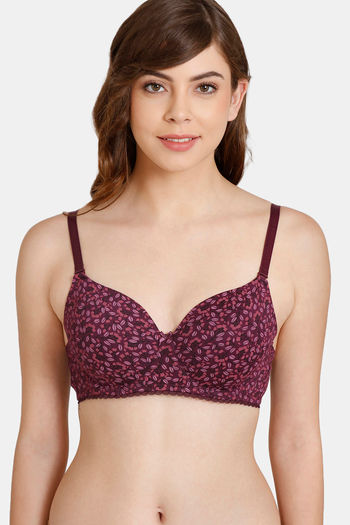 Buy Rosaline Padded Wired 3/4th Coverage T-Shirt Bra - Winter Bloom at  Rs.425 online