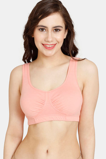 Buy Rosaline Everyday Double Layered Non Wired 3/4th Coverage Bralette - Candlelight Peach