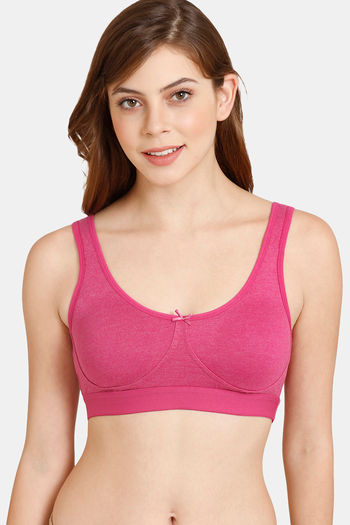 Buy Rosaline Everyday Double Layered Non Wired 3/4th Coverage Bralette - Festival Fuchsia