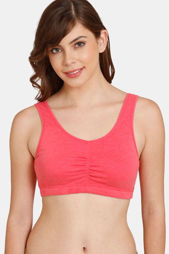 Buy Rosaline Everyday Double Layered Non Wired 3/4th Coverage Bralette - Rouge Red