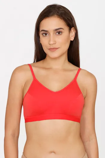 Buy Rosaline Everyday Double Layered Non Wired 3/4th Coverage Bralette - Barbados Cherry