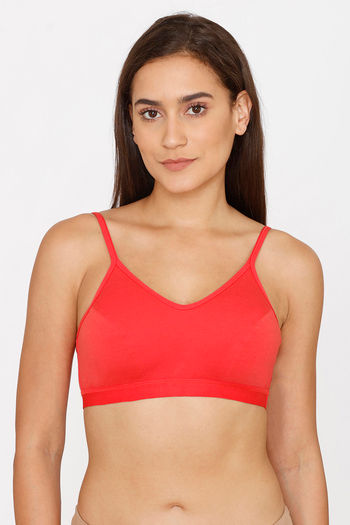 Buy Rosaline Everyday Double Layered Non Wired 3/4th Coverage Bralette Bra - Barbados Cherry