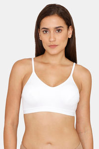 Buy Rosaline Everyday Double Layered Non Wired 3/4th Coverage Bralette Bra - Bright White