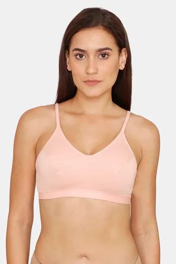 Buy Rosaline Everyday Double Layered Non Wired 3/4th Coverage Bralette - Skin