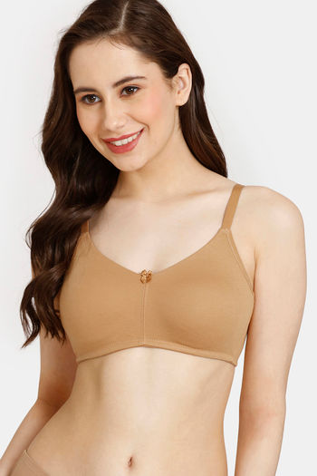 Zivame Padded Non Wired 3/4th Coverage T-Shirt Bra - Pink Lemonade