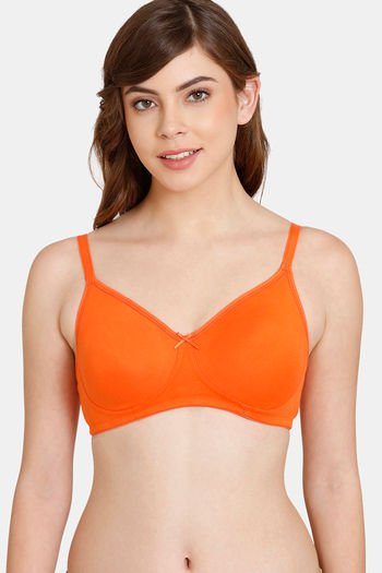 Buy Rosaline Everyday Double Layered Non Wired 3/4th Coverage T-Shirt Bra - Golden Poppy