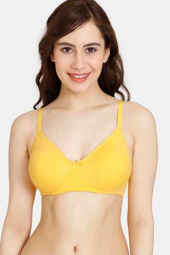 Buy Rosaline Everyday Double Layered Non Wired 3/4th Coverage T-Shirt Bra - Habanero Gold