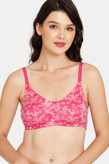 Buy Rosaline Everyday Double Layered Non Wired 3/4th Coverage T-Shirt Bra - Very Berry Pt