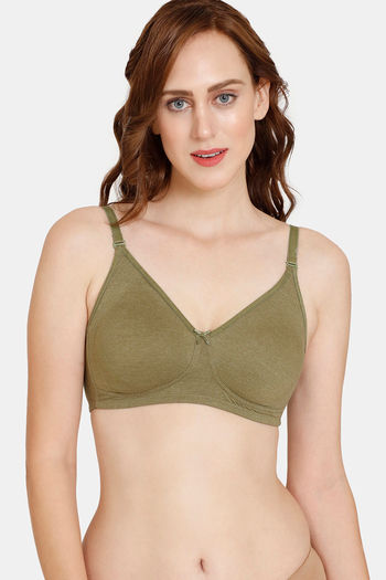 Buy Rosaline Everyday Double Layered Non Wired 3/4Th Coverage T-Shirt Bra -  Avocado at Rs.599 online