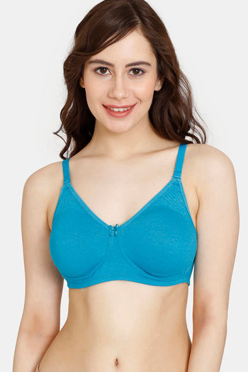 Buy Rosaline Everyday Double Layered Non Wired 3/4Th Coverage T-Shirt Bra - Caribbean Sea