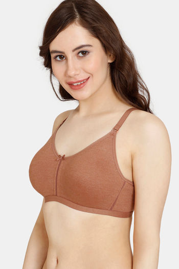 Rosaline Everyday Single Layered Non Wired 3/4th Coverage Sheer Lace Bra -  Anthracite