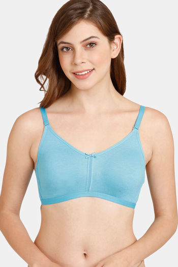 Buy Rosaline Everyday Double Layered Non Wired 3/4th Coverage T-Shirt Bra - Maui Blue