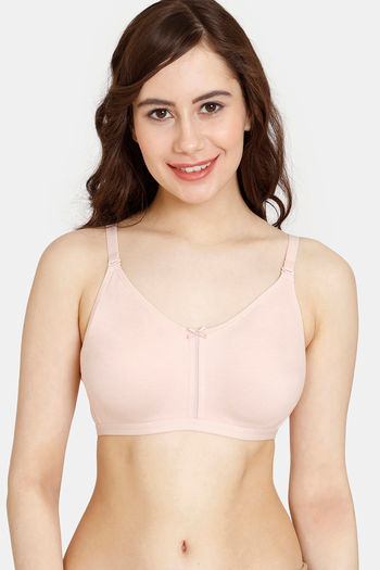 Buy Rosaline Everyday Double Layered Non Wired 3/4th Coverage T-Shirt Bra - Peach Whip