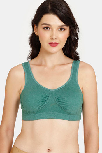 Buy Rosaline Everyday Double Layered Non Wired 3/4th Coverage Bralette - Bottle Green
