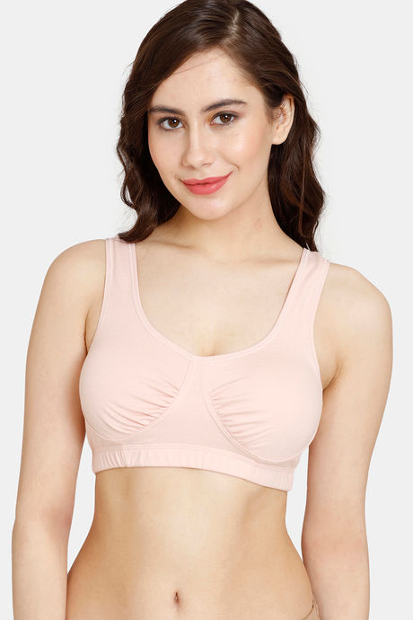 Buy Rosaline Everyday Double Layered Non Wired 3/4th Coverage Bralette -  Peach Whip at Rs.250 online