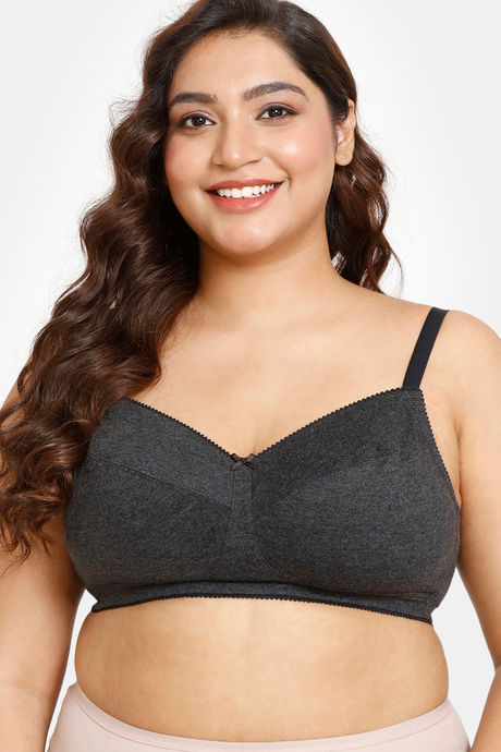 Buy Rosaline Rerooted Simplicity Everyday Double Layered Non Wired Full  Coverage Super Support Bra - Anthracite at Rs.350 online
