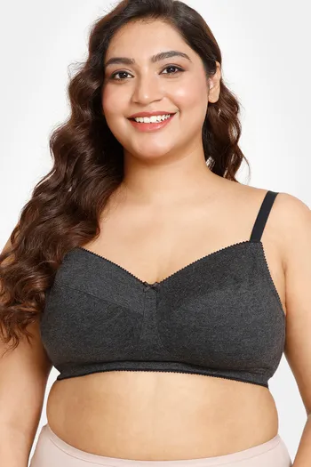 Buy Rosaline Rerooted Simplicity Everyday Double Layered Non Wired Full Coverage Super Support Bra - Anthracite