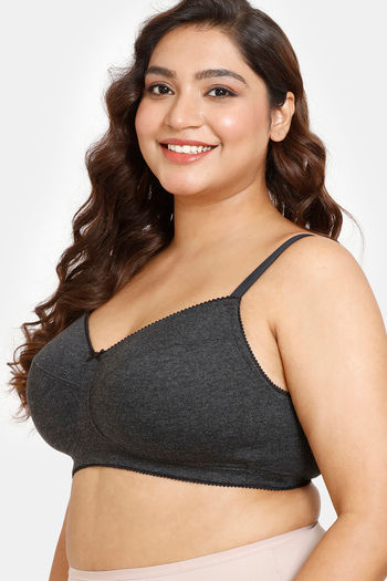 Buy Rosaline Everyday Double Layered Non Wired Medium Coverage T-Shirt Bra  With Transparent Straps - Syrah at Rs.245 online