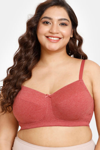 Buy Rosaline Rerooted Simplicity Everyday Double Layered Non Wired Full Coverage Super Support Bra - Winery