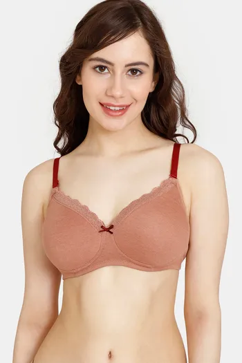 Buy Rosaline Rerooted Simplicity Padded Non Wired 3/4th Coverage T-Shirt Bra - Cork