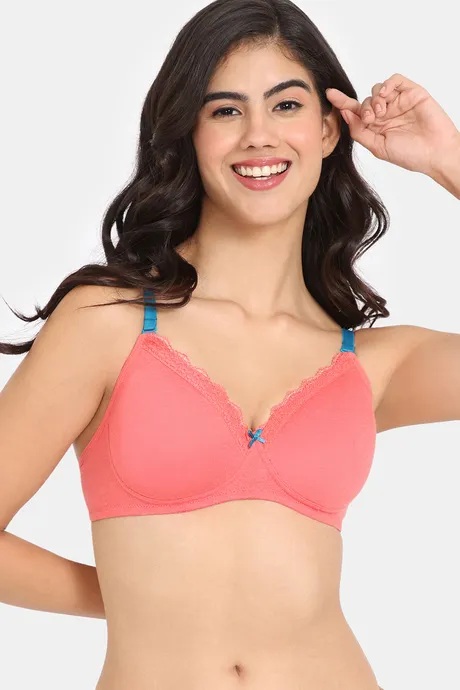 Buy Zivame Rosaline Double Layered Non Wired 3-4th Coverage T-Shirt Bra -  Fiji Flower online