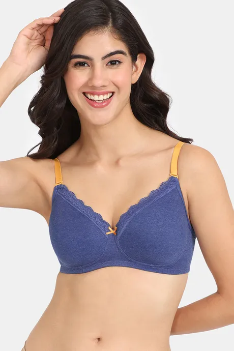 Buy Rosaline Rerooted Simplicity Padded Non Wired 3/4th Coverage T-Shirt  Bra - Sodalite Blue at Rs.384 online