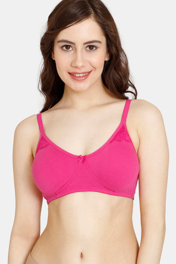 Buy Rosaline Girls Double Layered Non Wired 3/4th Coverage Bralette With  Elastic Strap - Festival Fuchsia at Rs.190 online