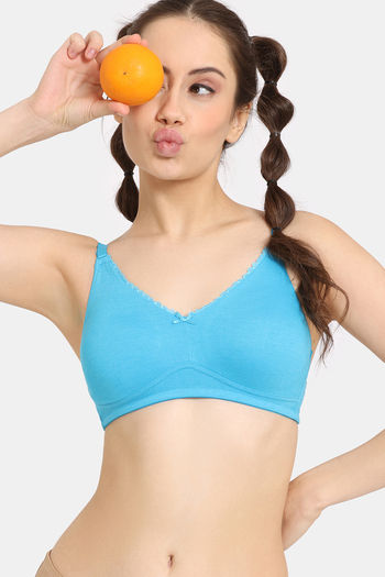 Buy Aura Padded Non-wired 3/4th Cup Everyday Wear Full coverage Bralette -  Mint Green Online