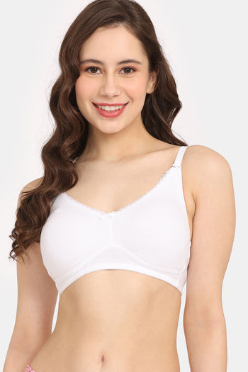 Buy Rosaline Cyber Grove Everyday Double Layered Non Wired 3/4th Coverage  T-Shirt Bra - Lucent White at Rs.247 online