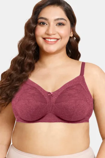 Buy Rosaline Cyber Grove Everyday Double Layered Non Wired Full Coverage  Super Support Bra - Red Plum at Rs.350 online