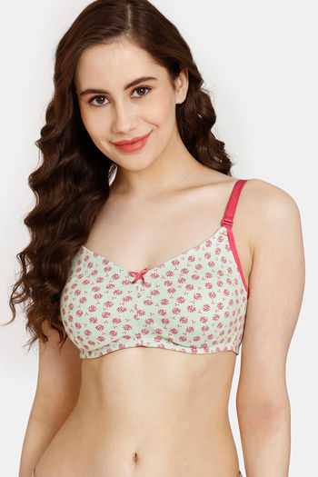 Buy Rosaline Cyber Grove Everyday Double Layered Non Wired 3/4th Coverage  T-Shirt Bra (Pack of 2) - Red Pink at Rs.500 online