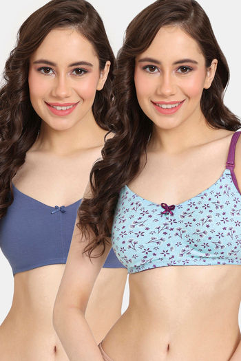 Buy Zivame Priority Double Layered Non Wired Full Coverage Sag Lift  Bra-Sodalite - Blue Online