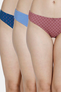 Buy Rosaline Bikini Low Rise Full Coverage Panty (Pack of 3) - Poseidon Blue Ginger